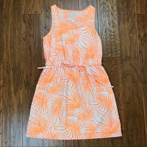 GAP Orange and White Floral and Leafy Print Dress